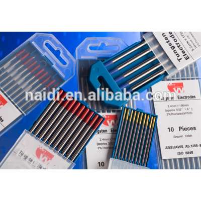 Manufacture company 2.4*175mm pure tungsten electrodes/ wc20 wl20 tungsten carbide TIG welding rod price for pipe